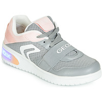 Chaussures Fille Baskets montantes Geox J XLED GIRL Gris / Rose / LED