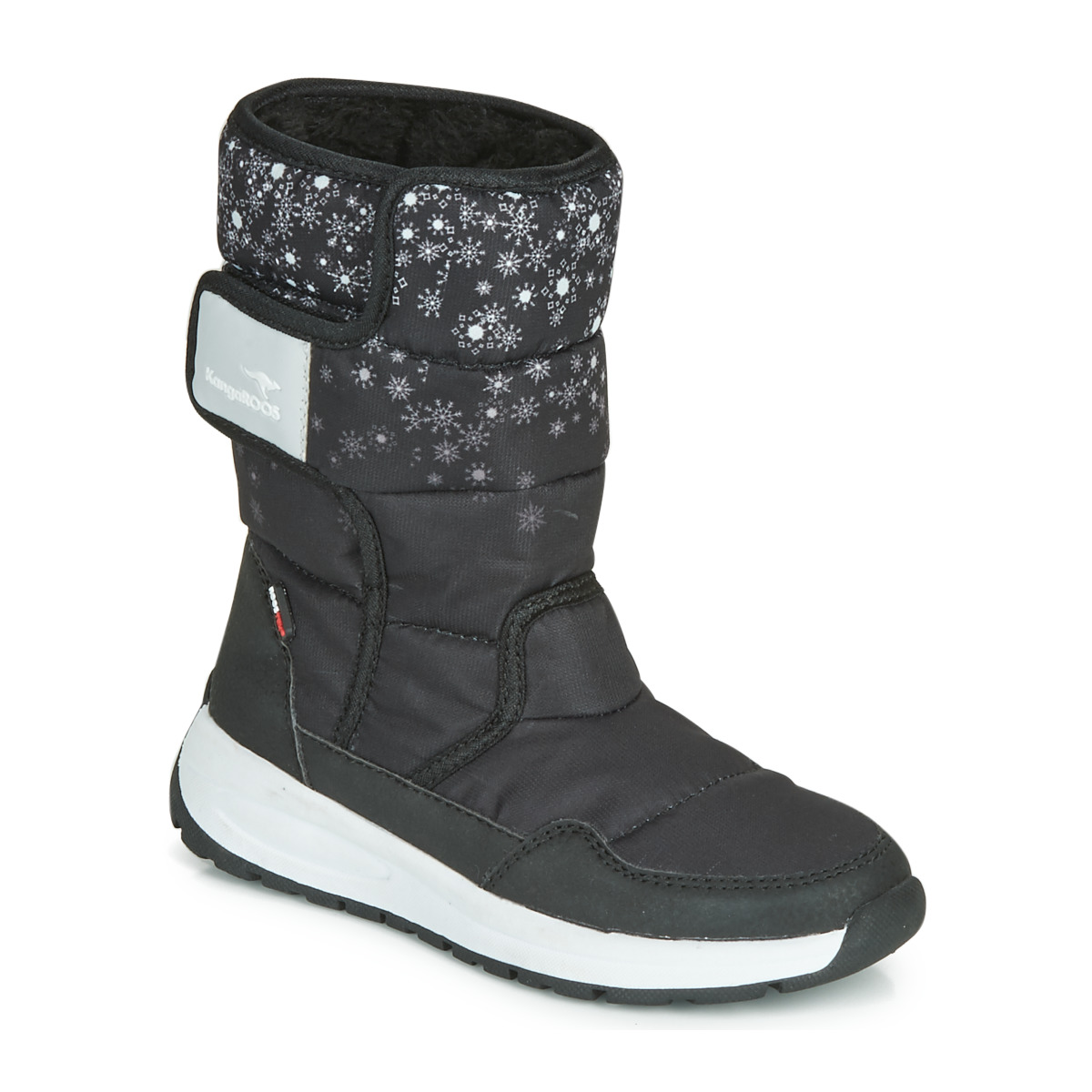 Chaussures Fille Bottes de pluie Kangaroos K-FLUFF RTX Noir / Gris