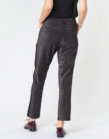 Maison Scotch TAPERED LUREX PANTS WITH VELVET SIDE PANEL Gris