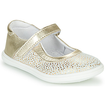 Chaussures Fille Ballerines / babies GBB PLACIDA Blanc / Doré