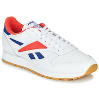 Chaussures Homme Baskets basses Reebok Classic CL LEATHER MARK Gris / Blanc / Rouge