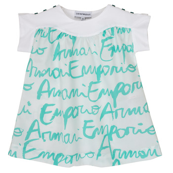Vêtements Fille T-shirts manches courtes Emporio Armani Anas Blanc / Bleu