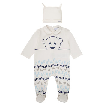 Vêtements Garçon Pyjamas / Chemises de nuit Emporio Armani 6HHV08-4J3IZ-0101 Blanc / Bleu