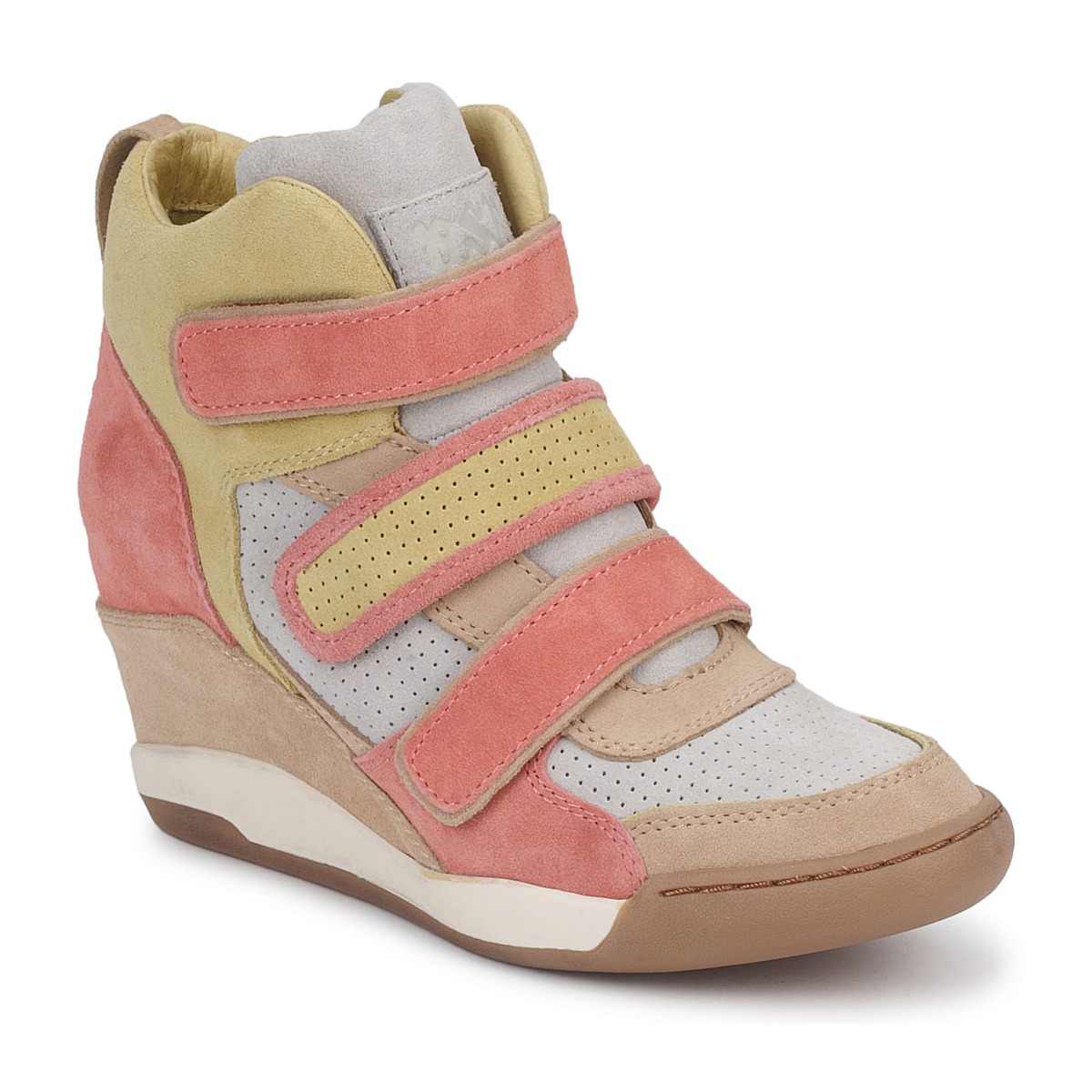 Chaussures Femme Baskets montantes Ash ALEX Corail / Jaune / Taupe