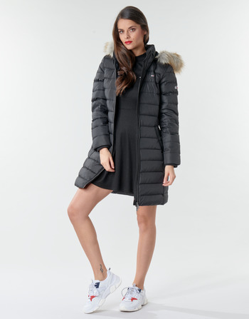Tommy Jeans TJW ESSENTIAL HOODED DOWN COAT Noir