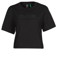 Vêtements Femme T-shirts manches courtes G-Star Raw BOXY FIT RAW EMBROIDERY TEE Noir