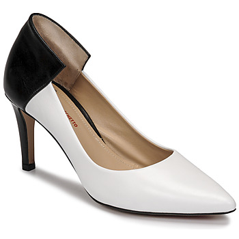 Chaussures Femme Escarpins Perlato 11764-VENUS-BLANC-JAMAICA-NOIR Blanc / Noir