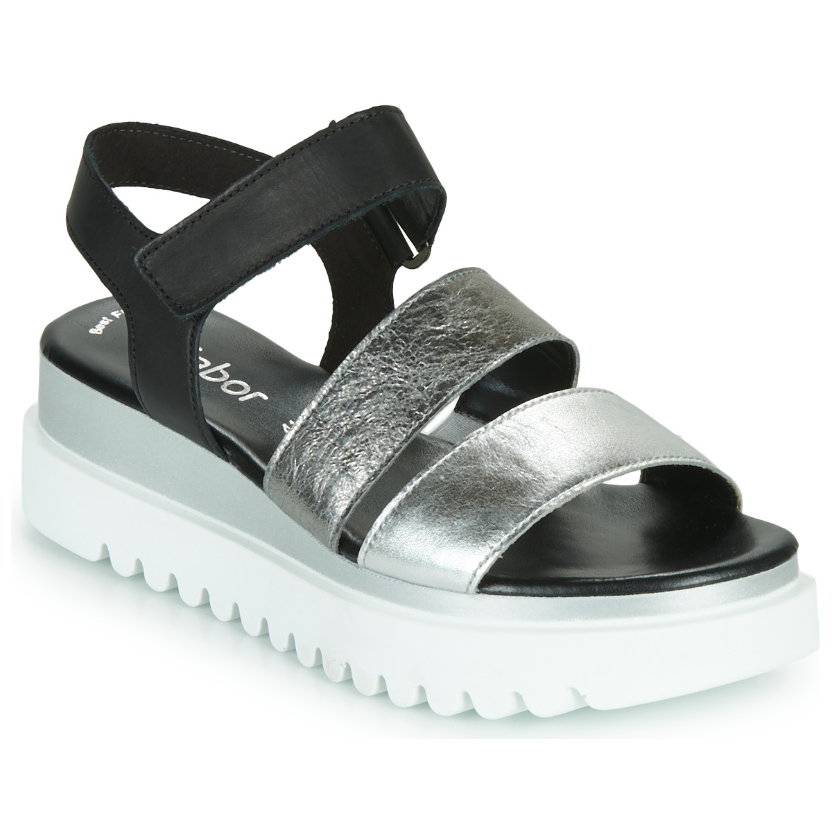 Chaussures Femme Sandales et Nu-pieds Gabor 6461061 Noir / Blanc / Argenté