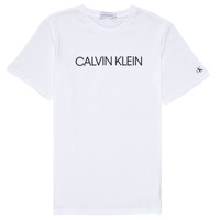 Vêtements Garçon T-shirts manches courtes Calvin Klein Jeans INSTITUTIONAL T-SHIRT Blanc