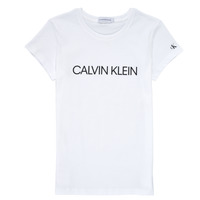 Vêtements Fille T-shirts manches courtes Calvin Klein Jeans INSTITUTIONAL T-SHIRT Blanc