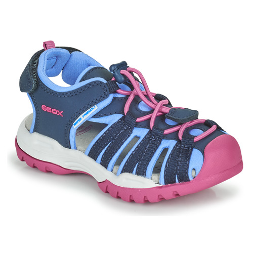Chaussures Fille Sandales sport Geox BOREALIS GIRL Bleu / Rose