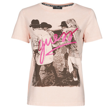 Vêtements Femme T-shirts manches courtes Guess SS CN PAULA TEE Rose