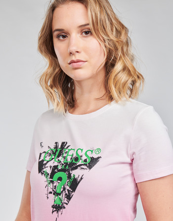 Guess SS CN PALMS TEE Rose / Multicolore