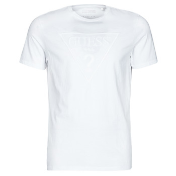 Vêtements Homme T-shirts manches courtes Guess ES SS EMBROIDERED LOGO TEE Blanc