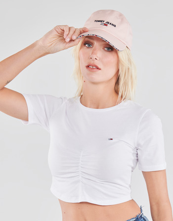 Tommy Jeans TJW CROP RUCHE TOP Blanc