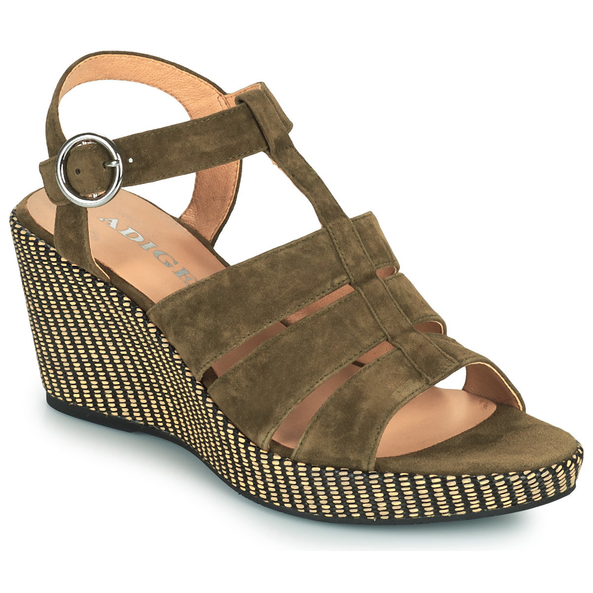 Chaussures Femme Sandales et Nu-pieds Adige FLORY V5 VELOURS MILITAIRE Kaki