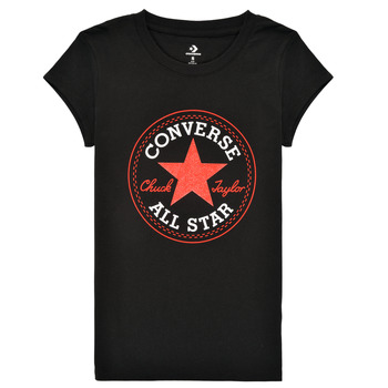 Vêtements Fille T-shirts manches courtes Converse TIMELESS CHUCK PATCH TEE Noir