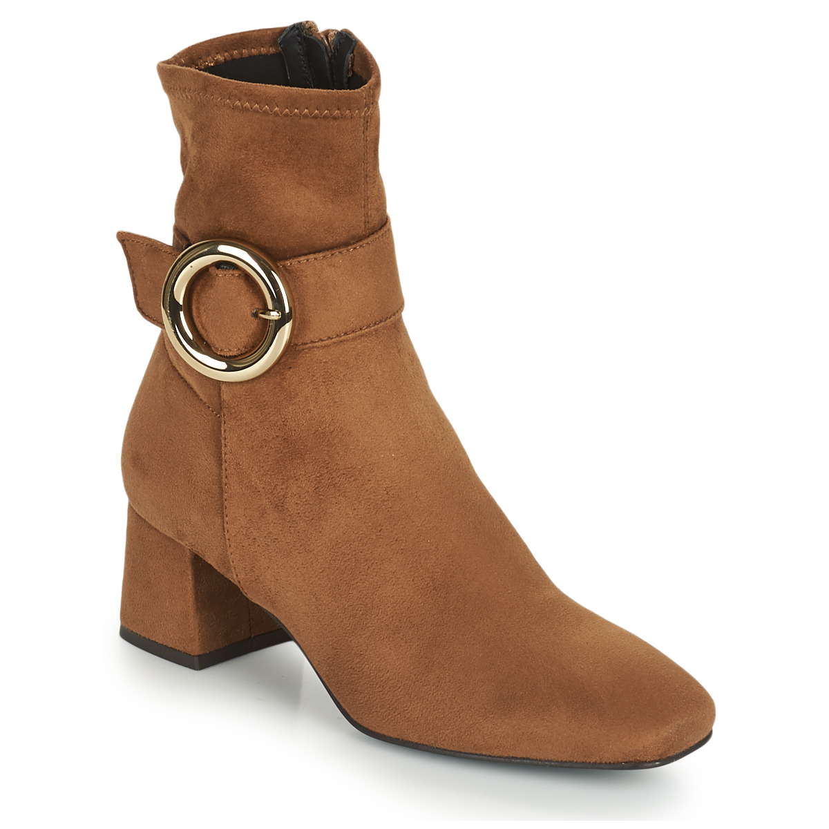 Chaussures Femme Bottines JB Martin LAMIE TOILE SUEDE STRETCH CAMEL