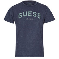 Vêtements Homme T-shirts manches courtes Guess GUESS COLLEGE CN SS TEE Marine