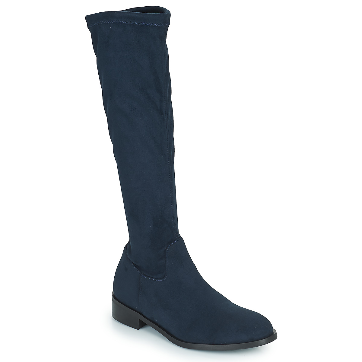 Chaussures Femme Bottes ville JB Martin LAMOUR TOILE SUEDE STRETCH MARINE