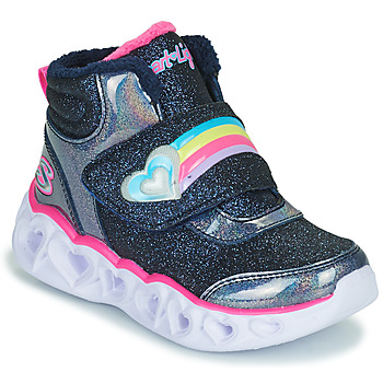 Chaussures Fille Baskets montantes Skechers HEART LIGHTS Marine / LED