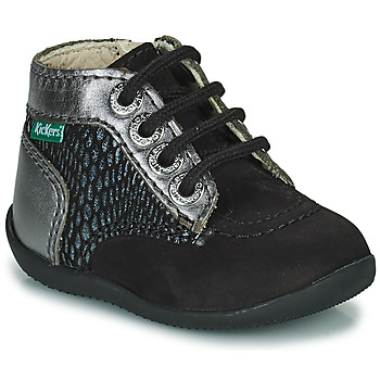 Chaussures Fille Boots Kickers BONZIP-2 Noir / Argenté