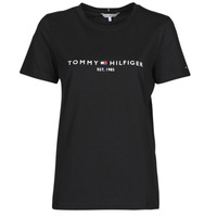 Vêtements Femme T-shirts manches courtes Tommy Hilfiger HERITAGE HILFIGER CNK RG TEE Noir
