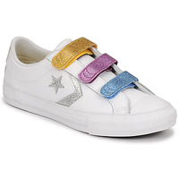 Chaussures Fille Baskets basses Converse STAR PLAYER 3V GLITTER TEXTILE OX Blanc / Multicolore