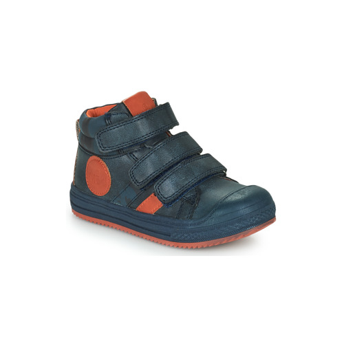 Chaussures Garçon Baskets montantes Mod'8 TALYE Marine / Orange
