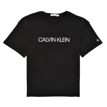 Vêtements Fille T-shirts manches courtes Calvin Klein Jeans CASSY Noir