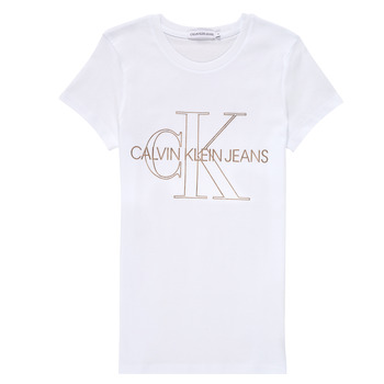 Vêtements Fille T-shirts manches courtes Calvin Klein Jeans TIZIE Blanc
