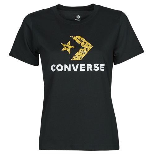 Vêtements Femme T-shirts manches courtes Converse STAR CHEVRON HYBRID FLOWER INFILL CLASSIC TEE Noir