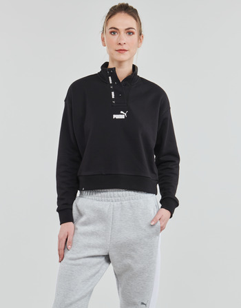 Vêtements Femme Sweats Puma PUMA POWER TAPE HALF-PLACKET CREW TR Noir