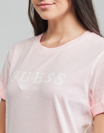 Guess ES SS GUESS 1981 ROLL CUFF TEE Rose
