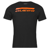 Vêtements Homme T-shirts manches courtes Guess SS BSC INTL LOGO TEE Noir / Orange