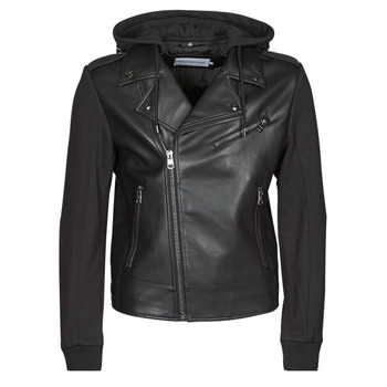 Vêtements Homme Vestes en cuir / synthétiques Calvin Klein Jeans FAUX LEATHER JACKET Noir