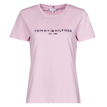 Vêtements Femme T-shirts manches courtes Tommy Hilfiger REGULAR HILFIGER C-NK TEE SS Mauve