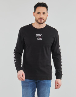 Vêtements Homme T-shirts manches longues Tommy Jeans TJM HOMESPUN GRAPHIC LS TEE Noir