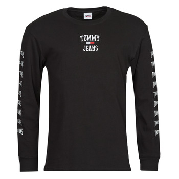 Vêtements Homme T-shirts manches longues Tommy Jeans TJM HOMESPUN GRAPHIC LS TEE Noir
