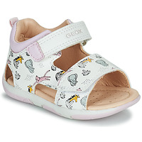 Chaussures Fille Sandales et Nu-pieds Geox B SANDAL TAPUZ GIRL Blanc / Rose