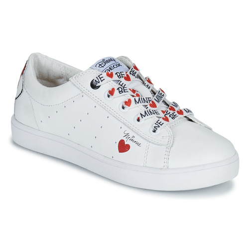Chaussures Fille Baskets basses Geox J KATHE GIRL Blanc / Rouge