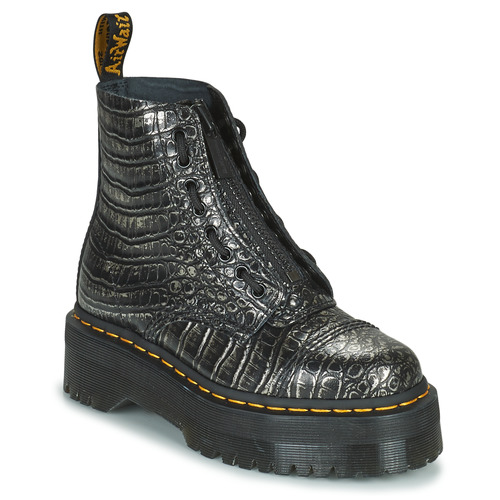 Chaussures Femme Boots Dr. Martens SINCLAIR GUNMETAL WILD CROC EMBOSS Noir