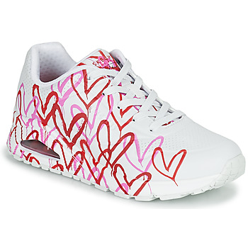 Chaussures Femme Baskets basses Skechers UNO Blanc / Rouge