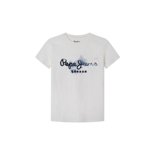 Vêtements Garçon T-shirts manches courtes Pepe jeans GOLDERS Blanc