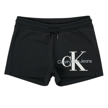 Vêtements Fille Shorts / Bermudas Calvin Klein Jeans REFLECTIVE MONOGRAM SHORTS Noir