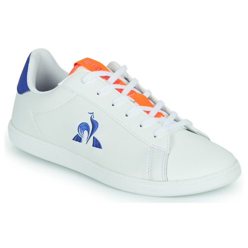 Chaussures Enfant Baskets basses Le Coq Sportif COURTSET GS SPORT Blanc / Orange / Bleu