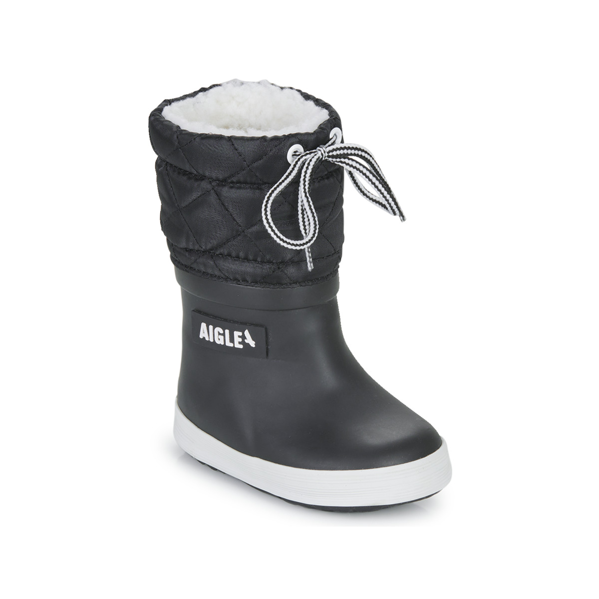 Chaussures Enfant Bottes de pluie Aigle GIBOULEE 2 Noir / Blanc