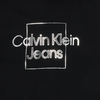 Calvin Klein Jeans METALLIC BOX LOGO RELAXED HOODIE Noir