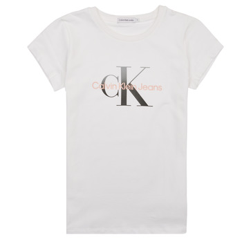 Vêtements Fille T-shirts manches courtes Calvin Klein Jeans GRADIENT MONOGRAM T-SHIRT Blanc