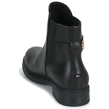 Tommy Hilfiger Coin Leather Flat Boot Noir